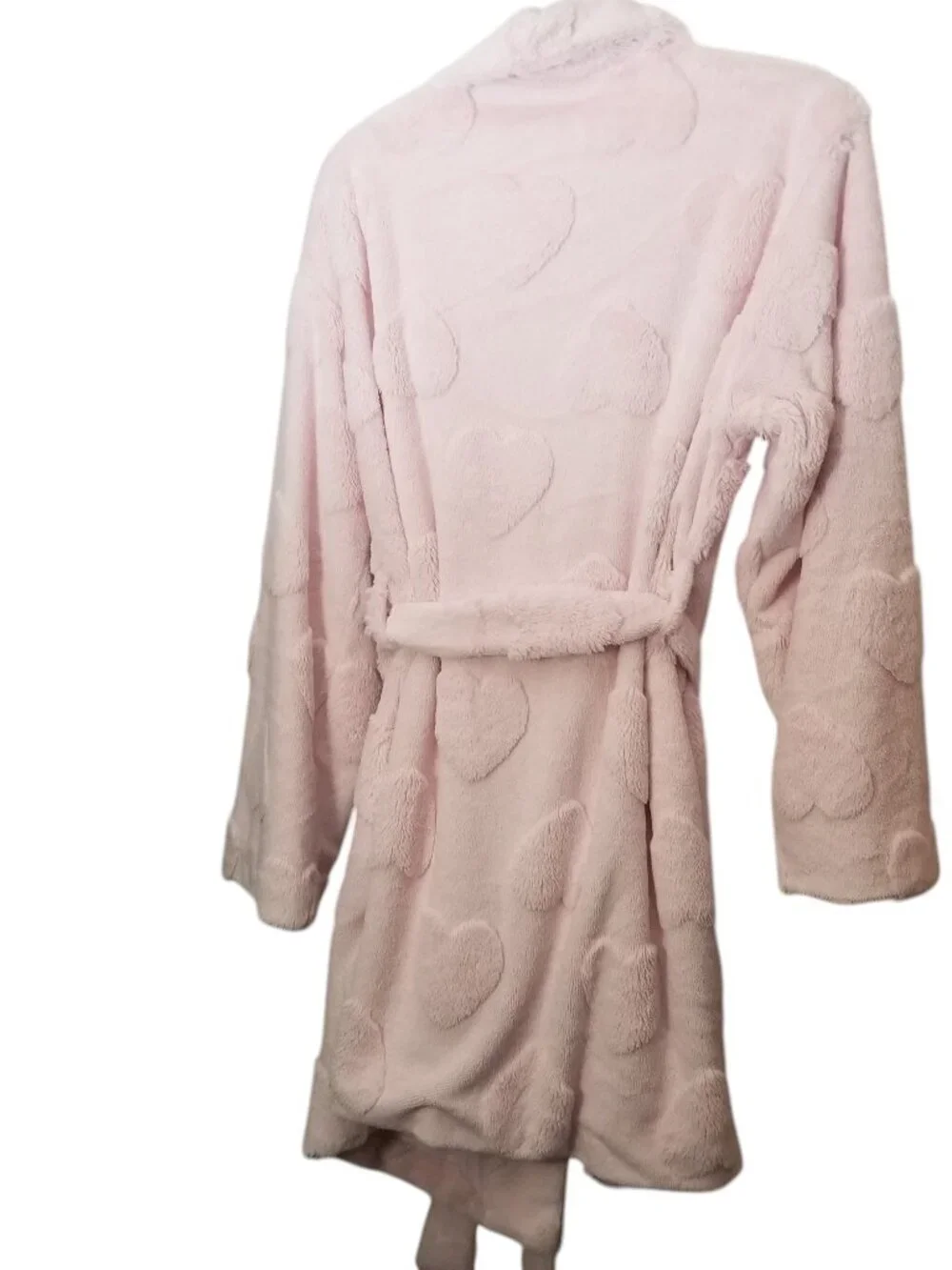 Victoria's Secret PINK Jacquard Cozy Hearts Plush Robe Sz M/L